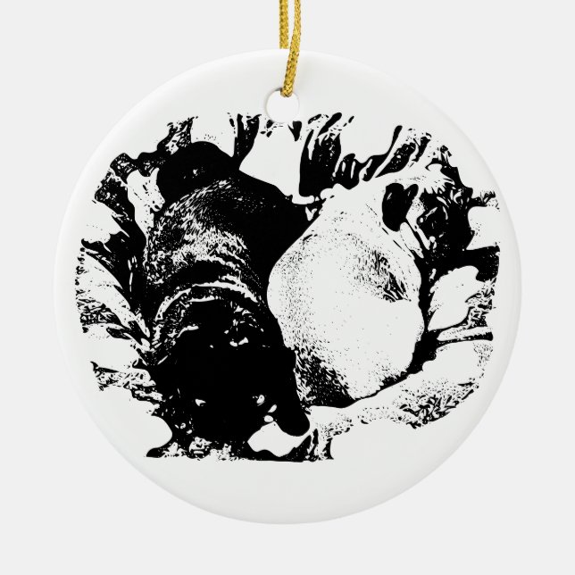 Cushioned Pugs for the Tree Ceramic Tree Decoration (Front)