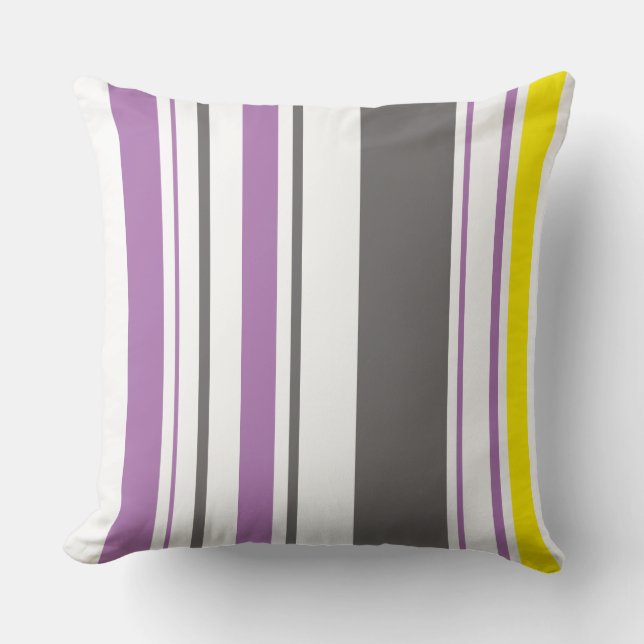 Cushions - Beach Hut Stripes Lavender (Front)