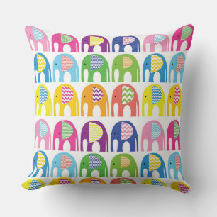 Cushions - Multi Coloured Elephants
