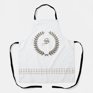 Cusom Monogram Farmhouse Initial Gingham Kitchen Apron