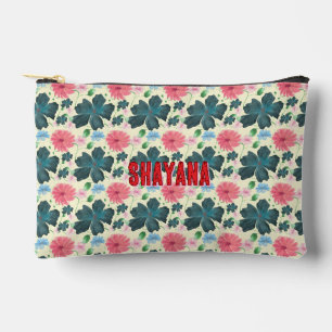 Cusom Watercolor floral pattern gift Accessory Pouch