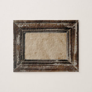 Cusomizable Rustic Frame Jigsaw Puzzle
