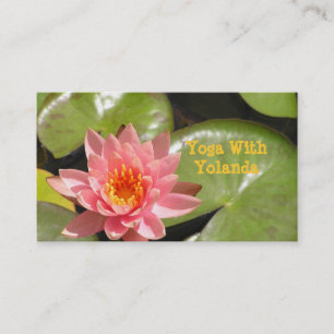 CUST.BUS.CARD, "SALMON-PINK LOTUS BLOSSOM AND BRIG BUSINESS CARD