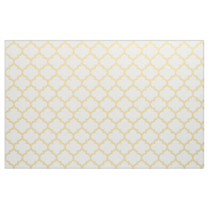 Custard Yellow Moroccan Trellis Pattern Fabric