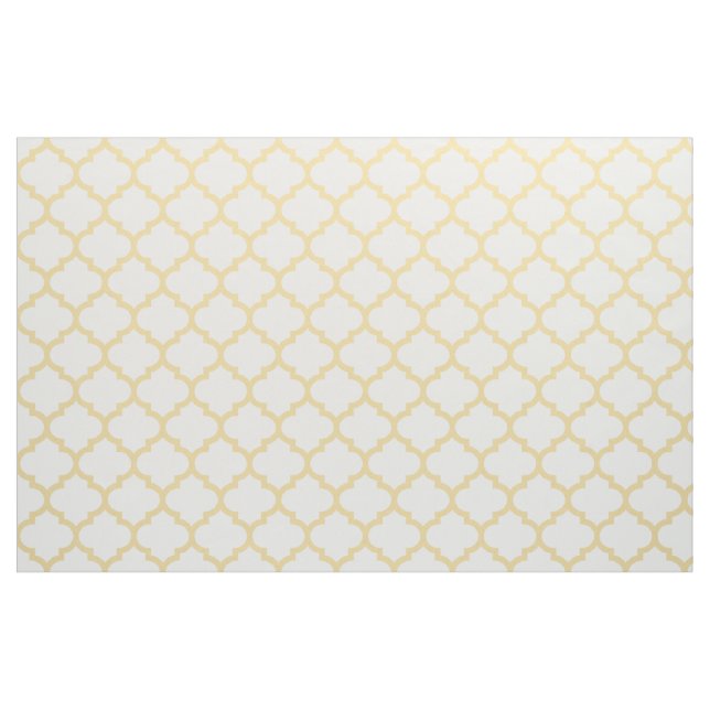 Custard Yellow Moroccan Trellis Pattern Fabric (Yard)