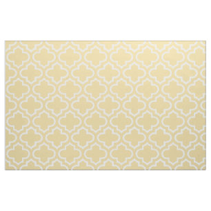 Custard Yellow Moroccan Trellis Pattern Fabric 02
