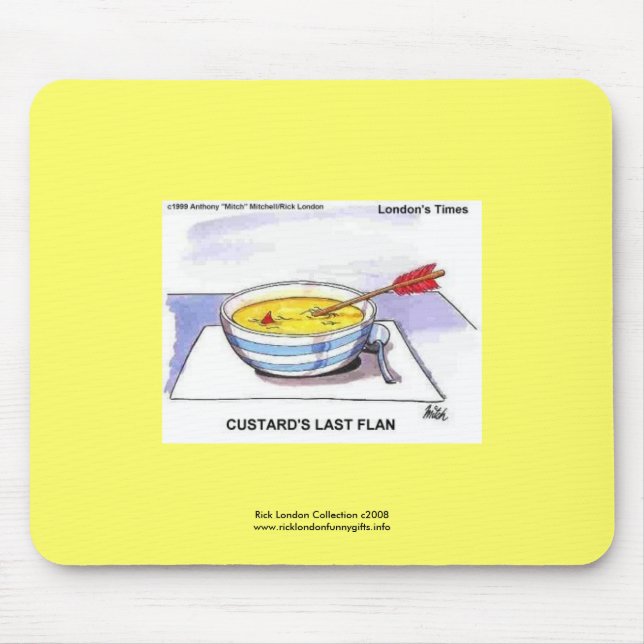 Custards Last Flan Funny Cartoon Mouse Pad (Front)