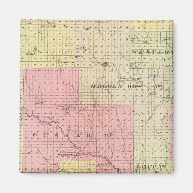 Custer and Logan County, Nebraska Magnet (Front)