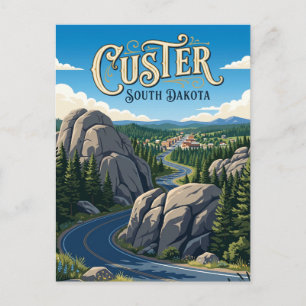 Custer South Dakota Postcard