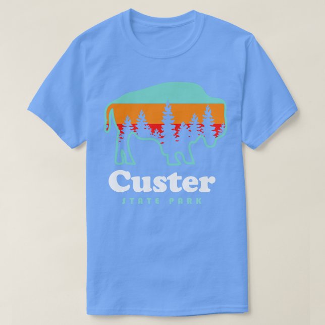 Custer State Park Bison South Dakota Camping T-Shirt (Design Front)