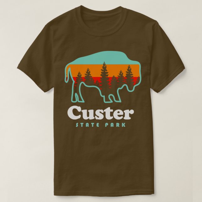 Custer State Park Bison South Dakota Camping T-Shirt (Design Front)