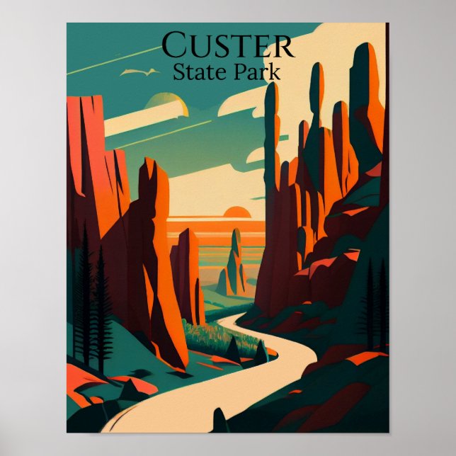 Custer State Park Contemporary Art Poster (Front)