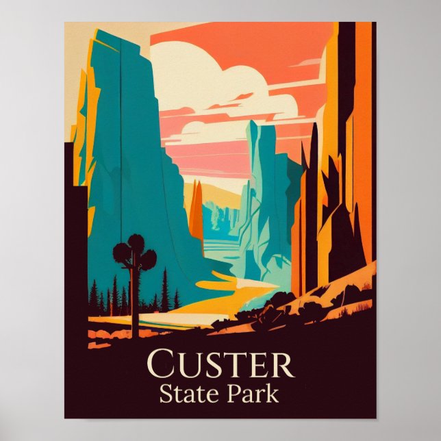 Custer State Park Contemporary Design Poster (Front)