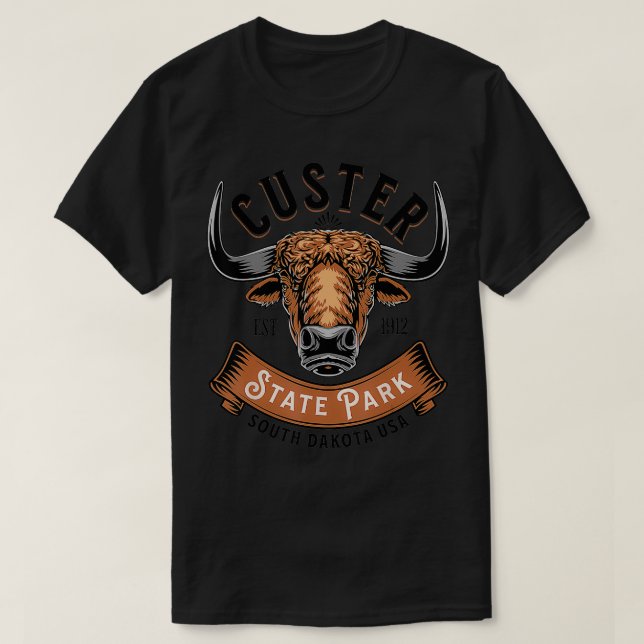 Custer State Park South Dakota Buffalo Hike Outrs  T-Shirt (Design Front)