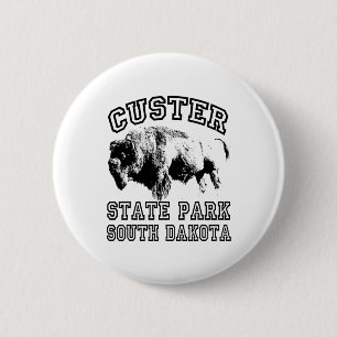 Custer State Park South Dakota Buffalo Nature Hiki 6 Cm Round Badge