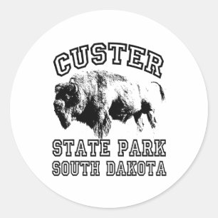 Custer State Park South Dakota Buffalo Nature Hiki Classic Round Sticker