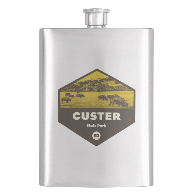 Custer State Park South Dakota Hip Flask (Front)