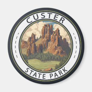 Custer State Park South Dakota Travel Art Vintage Magnet