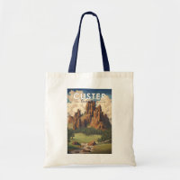 Custer State Park South Dakota Travel Art Vintage