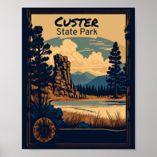 Custer State Park Vintage Poster
