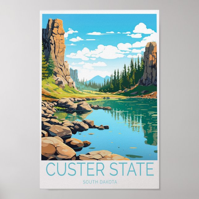 Custer State South Dakota Custom Travel Poster (Front)