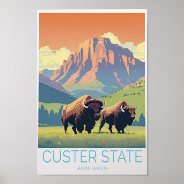Custer State South Dakota Travel Poster (Front)