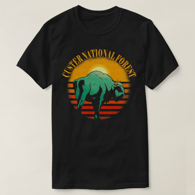 Custer US National Forest Montana South Dakota T-Shirt (Design Front)