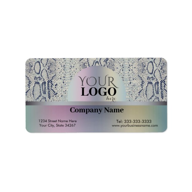 Custimzed Cool Grey Snake Skin Animal Print Label (Front)