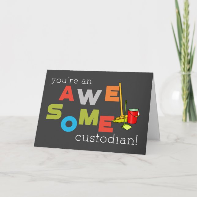 Custodial Workers Appreciation Day Thank You Card (Front)