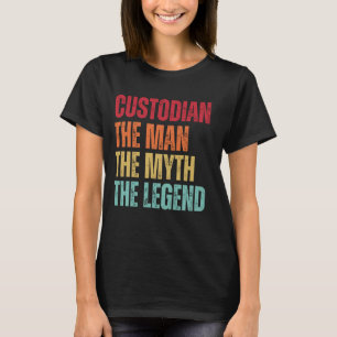 Custodian Art For Men Janitor School Custodian App T-Shirt
