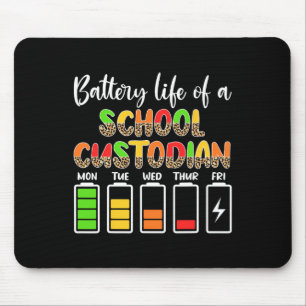 Custodian Battery Life School Janitor  Mouse Mat
