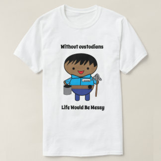 Custodian Janitor Black Funny Personalise T-Shirt