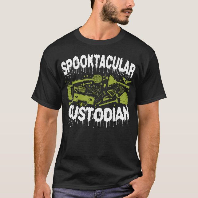 Custodian Janitor Spooktacular Custodian Halloween T-Shirt (Front)