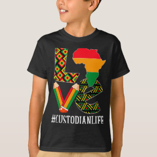 Custodian Love Map African American Black History T-Shirt