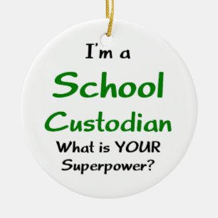 custodian school ceramic tree decoration
