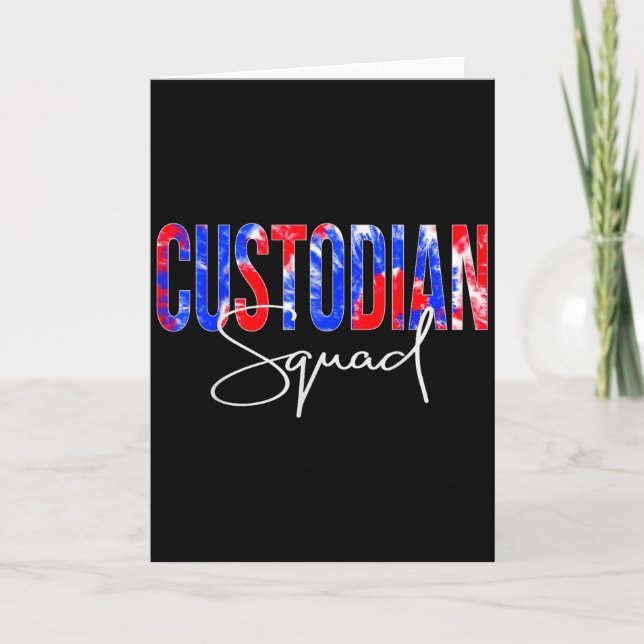 Custodian Squad Tie Dye Back To School Women Appre Card (Front)