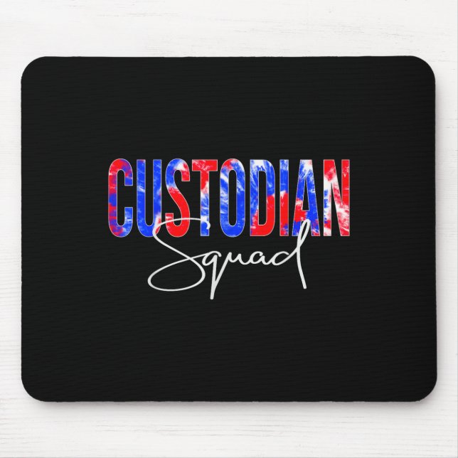 Custodian Squad Tie Dye Back To School Women Appre Mouse Mat (Front)