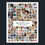 Custom 100 Photo Collage Birthday Anniversary Gift Poster<br><div class="desc">Turn your favourite photos into a stunning piece of wall art. This custom photo collage poster is the perfect way to tell your story, capturing a lifetime of memories in one beautiful display. With 100% personalisation, you can easily upload your own photos and customise the text, fonts, and colours to...</div>