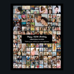 Custom 100 Pictures Photo Collage 100th Birthday Poster<br><div class="desc">Turn your favourite photos into a stunning piece of wall art. This custom photo collage poster is the perfect way to tell your story, capturing a lifetime of memories in one beautiful display. With 100% personalisation, you can easily upload your own photos and customise the text, fonts, and colours to...</div>