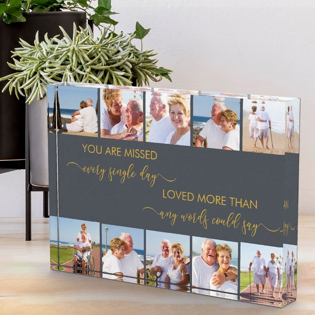 Custom 10 Photo Collage Remembrance Poem Grey (Creator Uploaded)