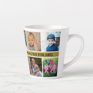 Custom 10 Photo Collage We Love You Aunt  Latte Mug
