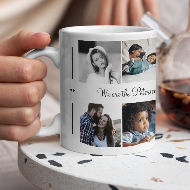 Custom 10 photo collage your text family modern coffee mug (Creator Uploaded)