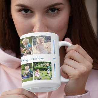 Custom 10 photo collage your text family modern coffee mug
