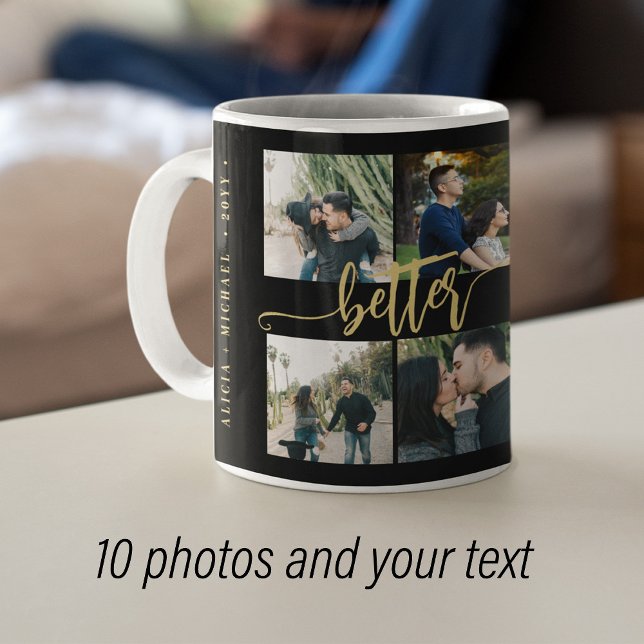 Custom 10 photo collage your text script coffee mug (Creator Uploaded)
