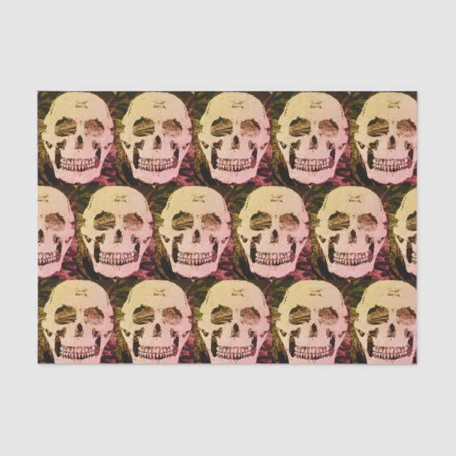 Custom 10lb Tissue Paper, SMILING SKULL Paper (Front)