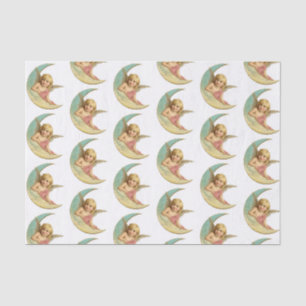 Custom 10lb Tissue Paper, White CHERUB AND MOON Tissue Paper