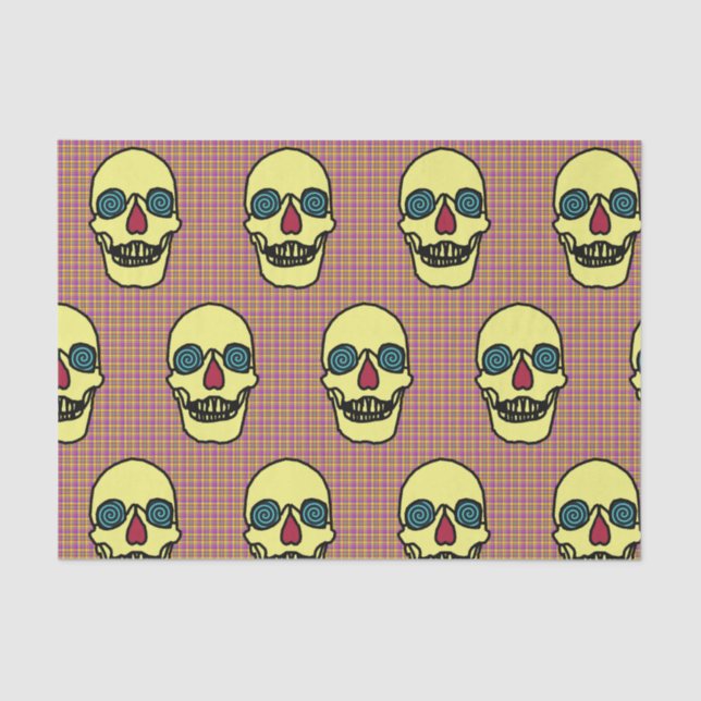 Custom 10lb Tissue Paper, White SKULL Paper (Front)