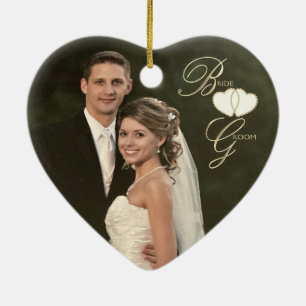Custom - 10th Onyx Photo Wedding Anniversary Photo Ceramic Tree Decoration