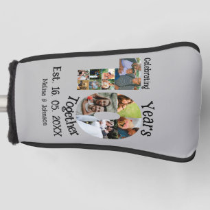 Custom 10th wedding anniversary 11 photo collage golf head cover