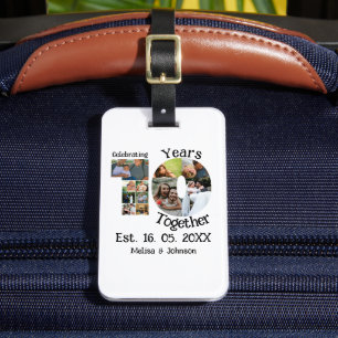 Custom 10th wedding anniversary 11 photo collage luggage tag